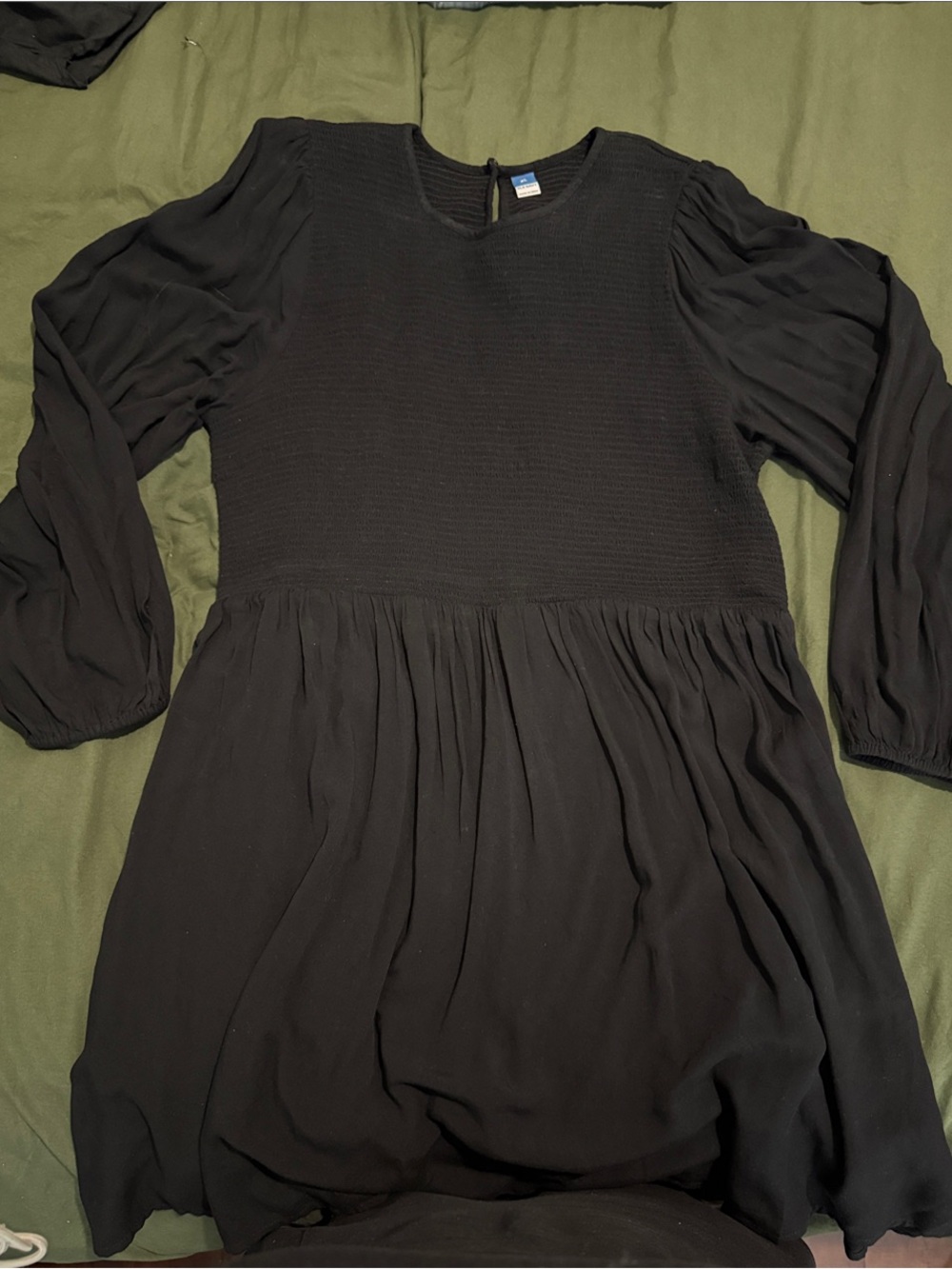 Old Navy Black Textured Round-Neck Dress